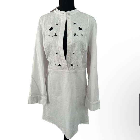 H&M EYELET EMBROIDERY-DETAIL COTTON DRESS SIZE MEDIUM NEW W/ TAG - Picture 9 of 11